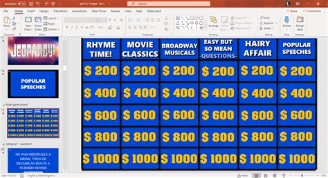 Powerpoint Jeopardy Template