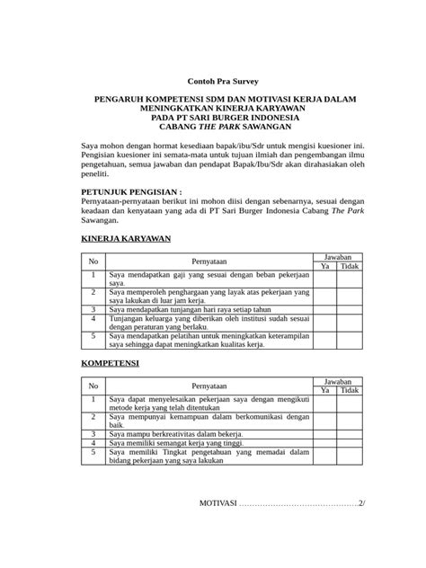Pra-Survey Penelitian