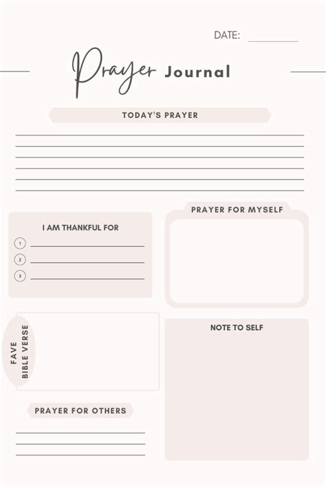 Prayer Journal Template Word
