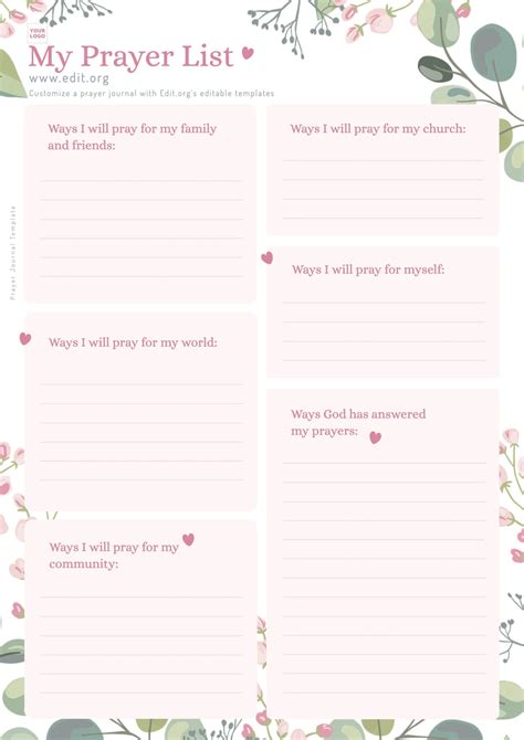 Prayer Journaling Templates