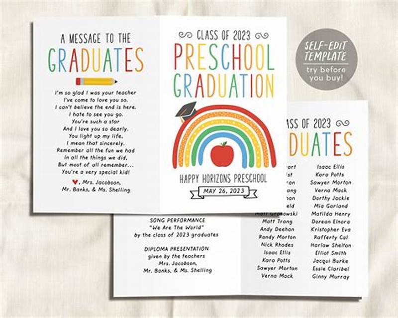 Pre K Graduation Program Template