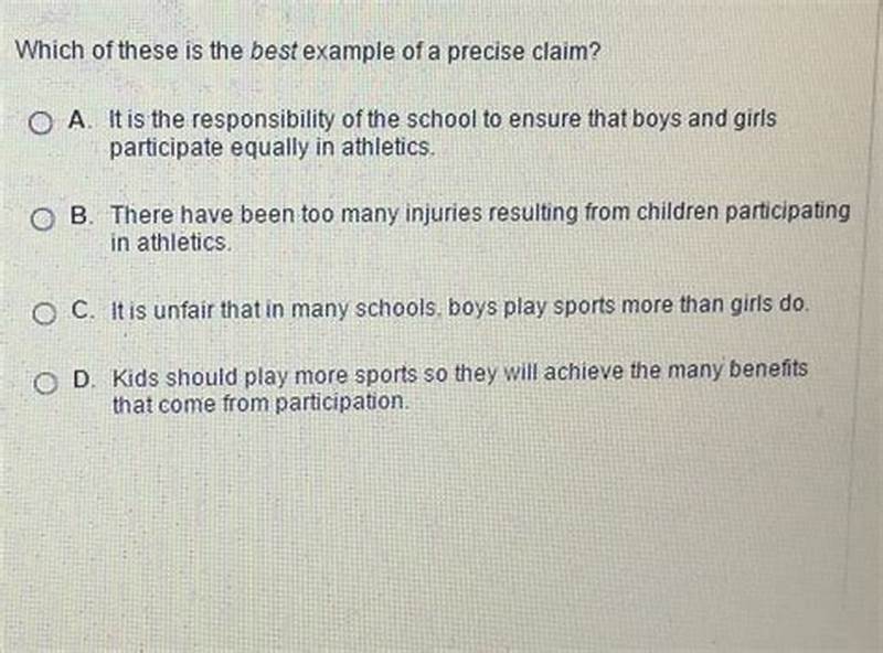 Precise Claim Example