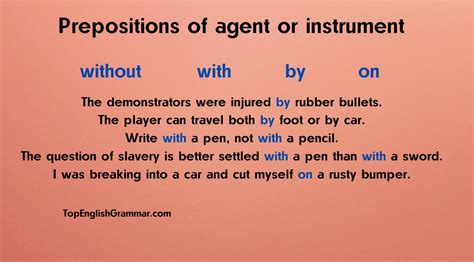 Preposition of Agent and Instrument