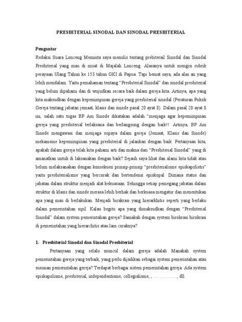 Sistem Presbiterial Sinodal