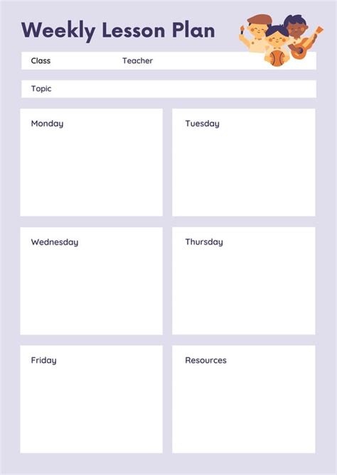 Preschool Lesson Plan Templates Weekly