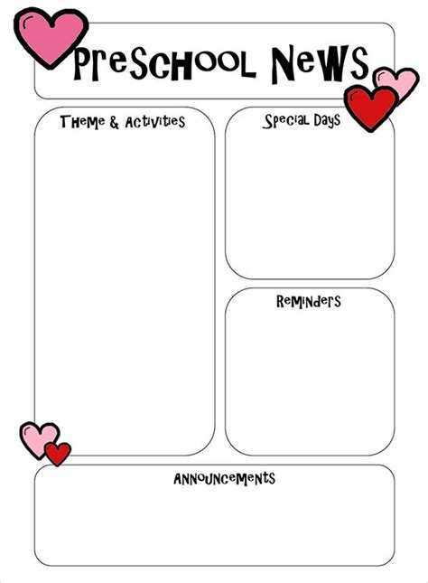 Preschool Newsletter Template Free