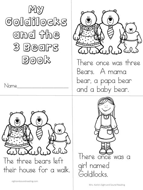 Preschool Printable Of The Three Bears Mini Book