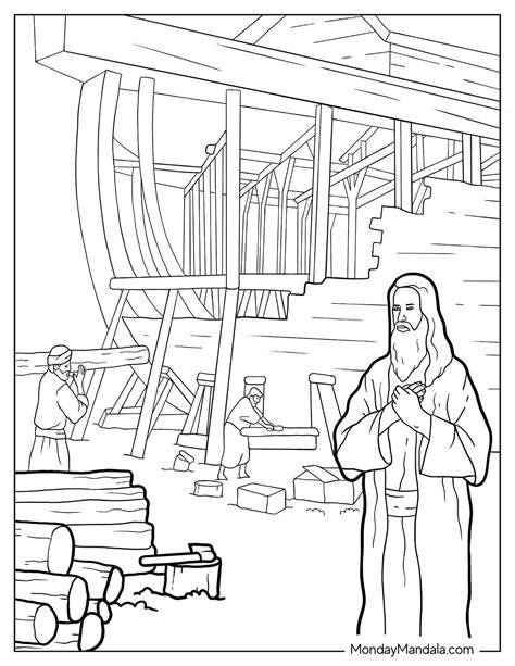 Preschool With Color Printable Image Of Noah Building The Ark