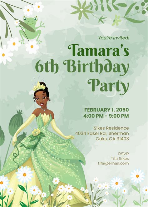 Princess And The Frog Invitations Printable