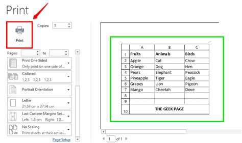 Print Gridlines and Headers