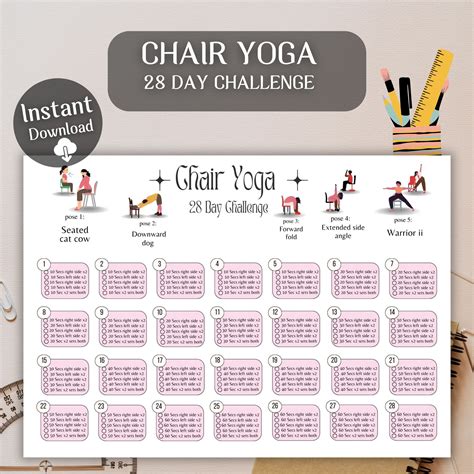 Printable 28 Day Chair Yoga Challenge
