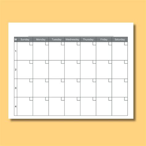 Printable 4 Week Calendar