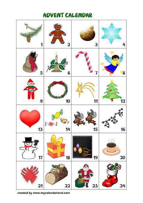 Printable Advent Calendar