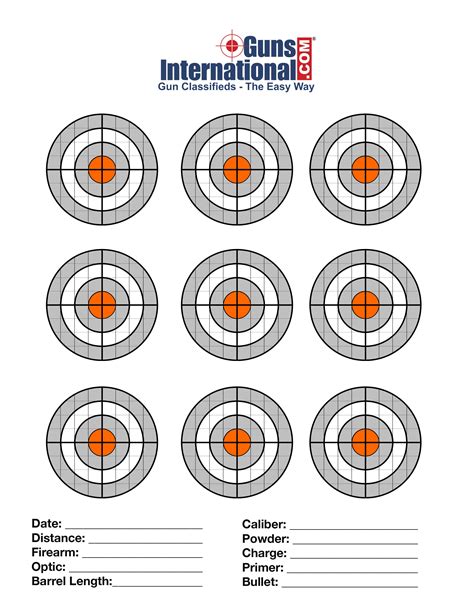 Printable Air Pistol Targets