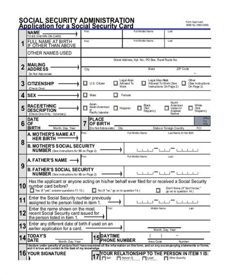 Printable Application For Social Security Benefits