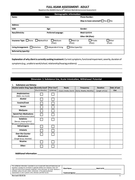 Printable Asam Assessment