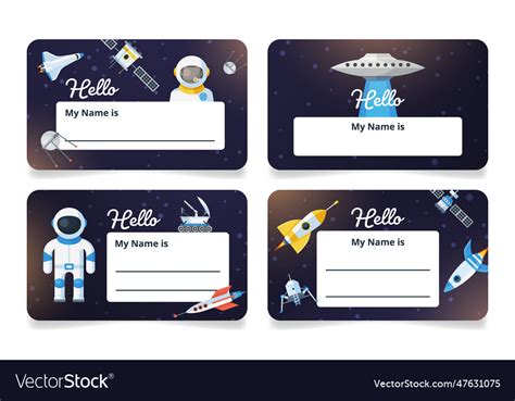 Printable Astronaut Name Tag Template