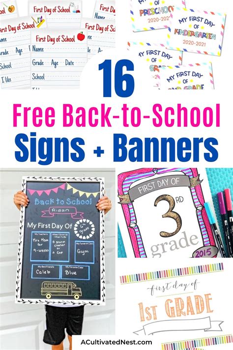Printable Back To School Signs