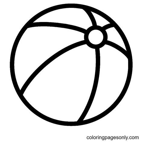 Printable Beach Ball Coloring Page