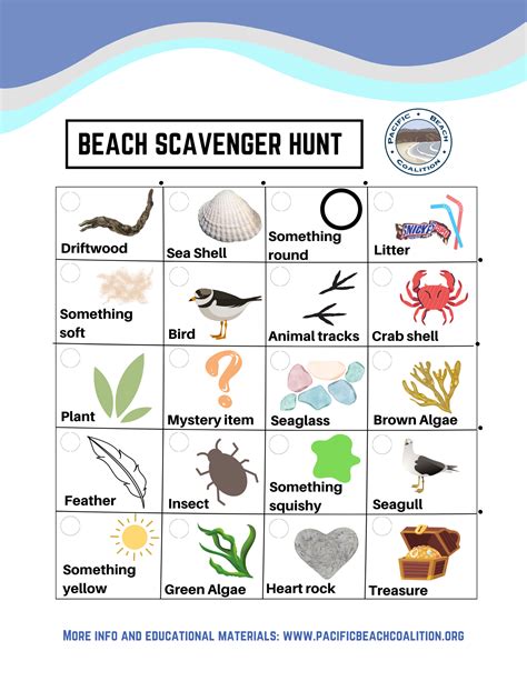 Printable Beach Scavenger Hunt