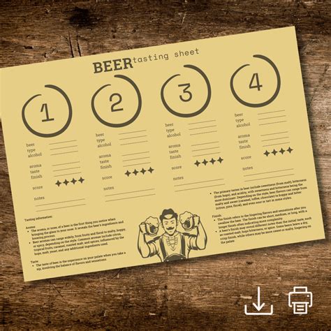 Printable Beer Tasting Sheets