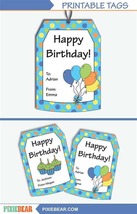 Printable Birthday Labels Free