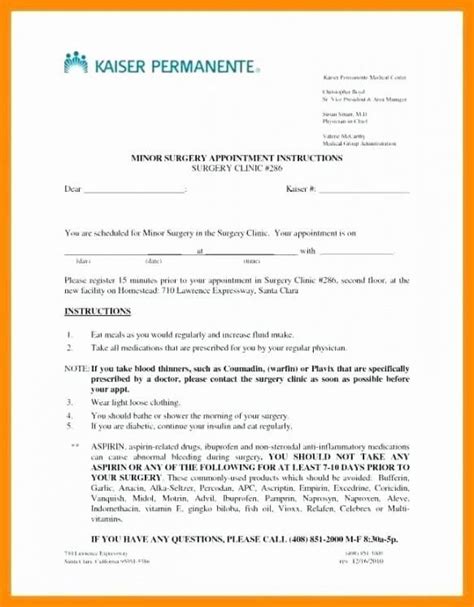 Printable Blank Kaiser Doctors Note