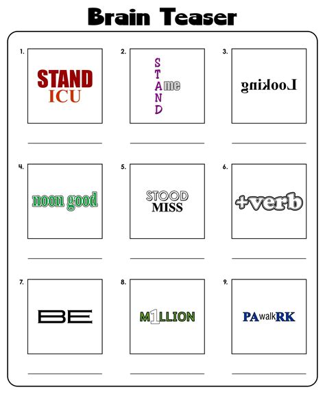 Printable Brain Teaser Puzzles For Adults