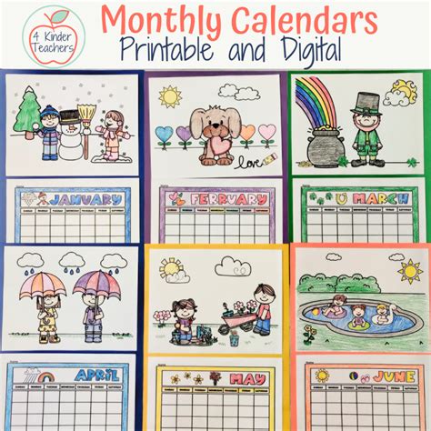 Printable Calendar Kindergarten