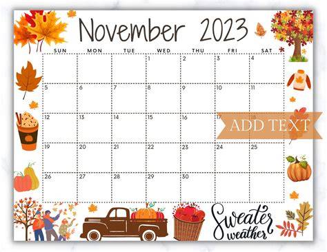 Printable Calendar November 2018 Print-a-calendar.com