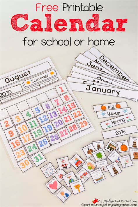 Printable Calendar Preschool