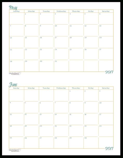Printable Calendar Two Months Per Page