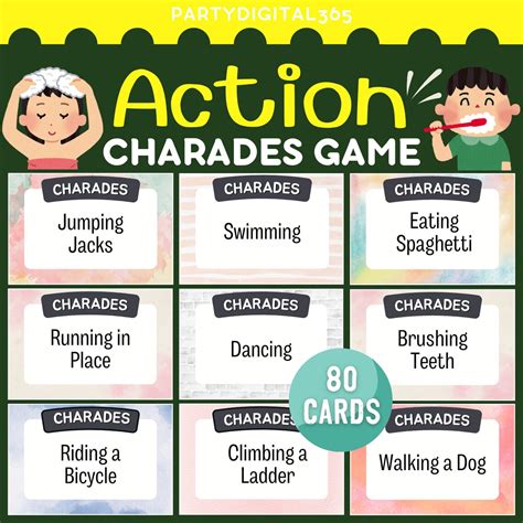 Printable Charades Game Cards