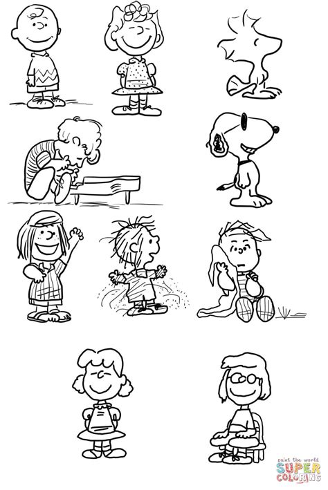 Printable Charlie Brown Characters Coloring Pages