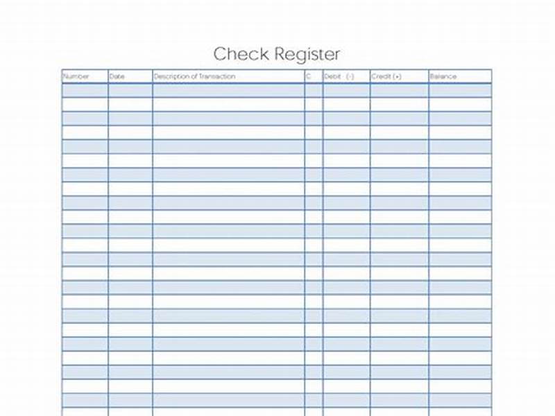 Printable Check Register For Checkbook