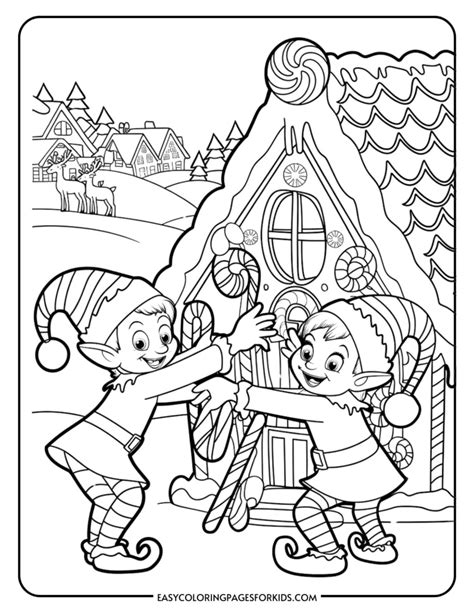Printable Christmas Elf Coloring Pages