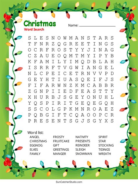Printable Christmas Word Search Free