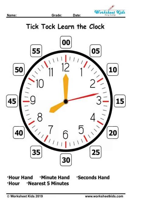 Printable Clocks For Teaching Time