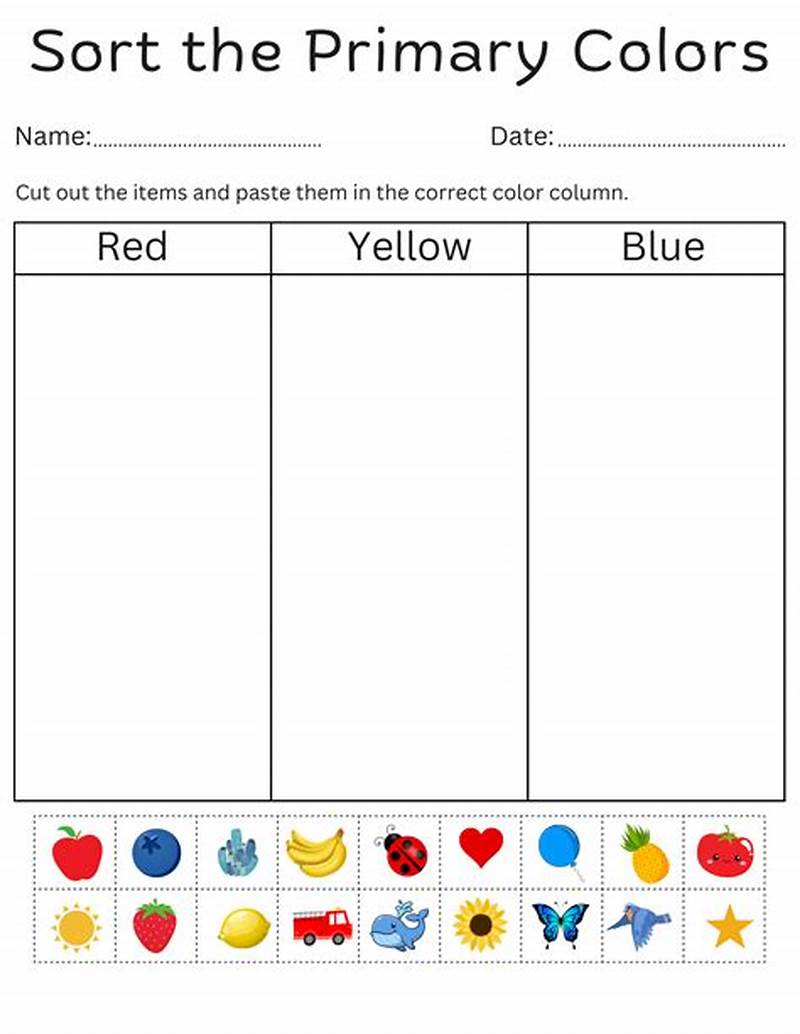 Printable Color Sorting Worksheet