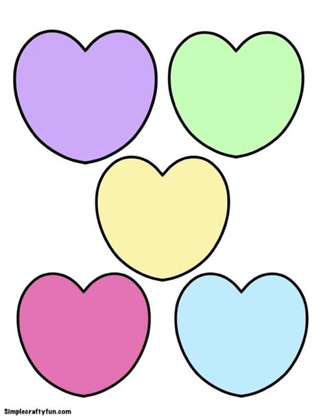 Printable Colored Hearts
