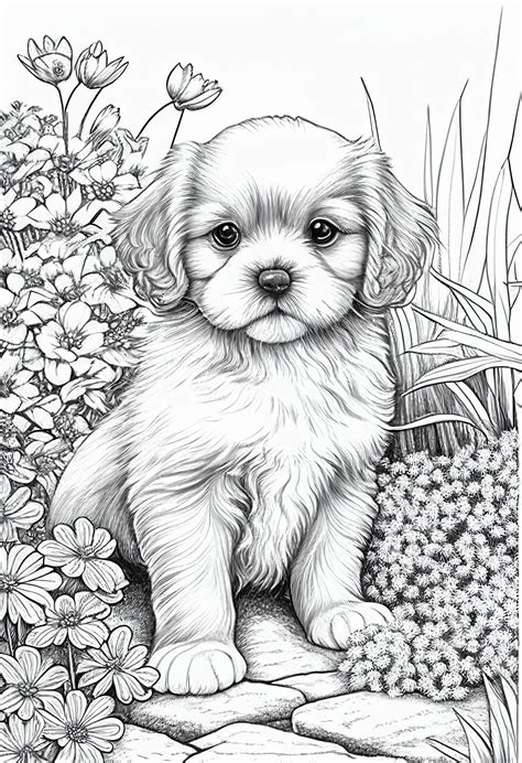 Printable Coloring Pages Animals In A Scene Dogs