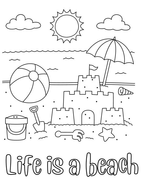 Printable Coloring Pages Beach