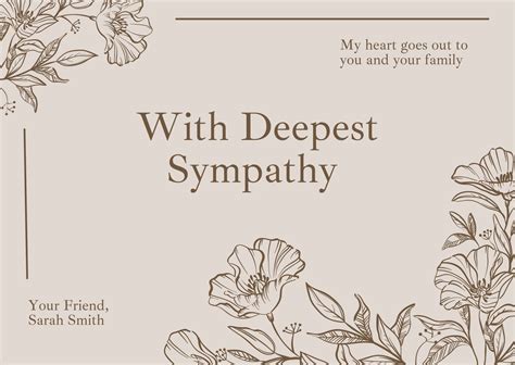 Printable Condolences Card