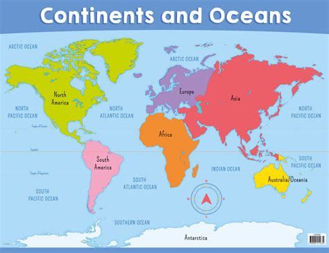 Printable Continents And Oceans Map