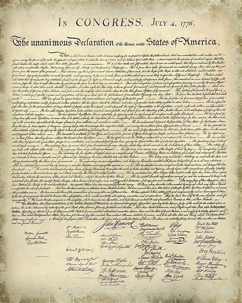 Printable Copy Of The Declaration Of Independence
