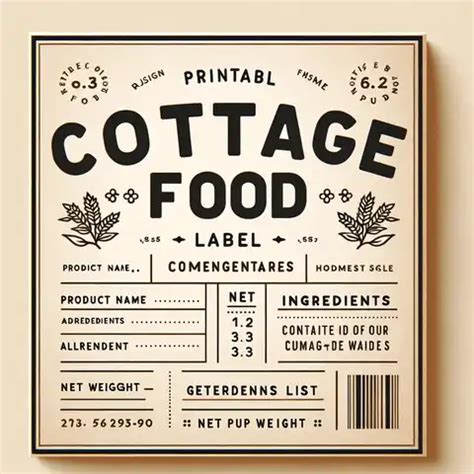 Printable Cottage Food Label Template