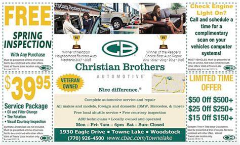 Printable Coupons For Christian Brothers Automotive