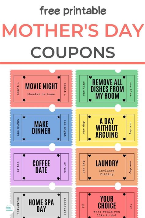 Printable Coupons For Mother's Day