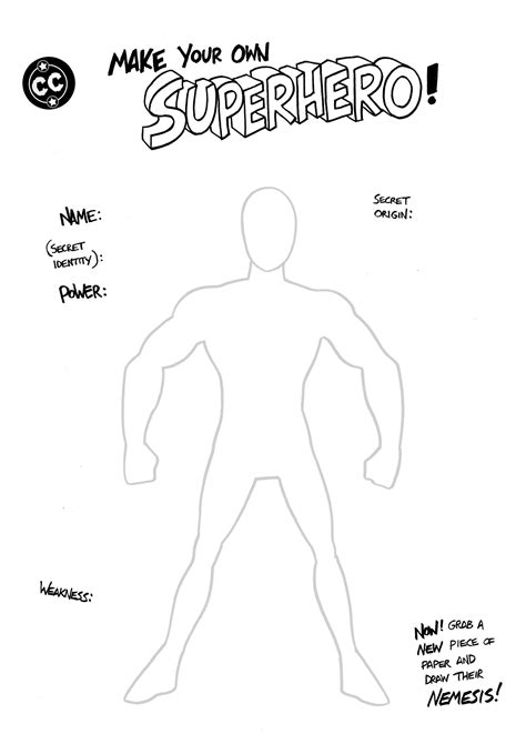 Printable Create Your Own Superhero Worksheet