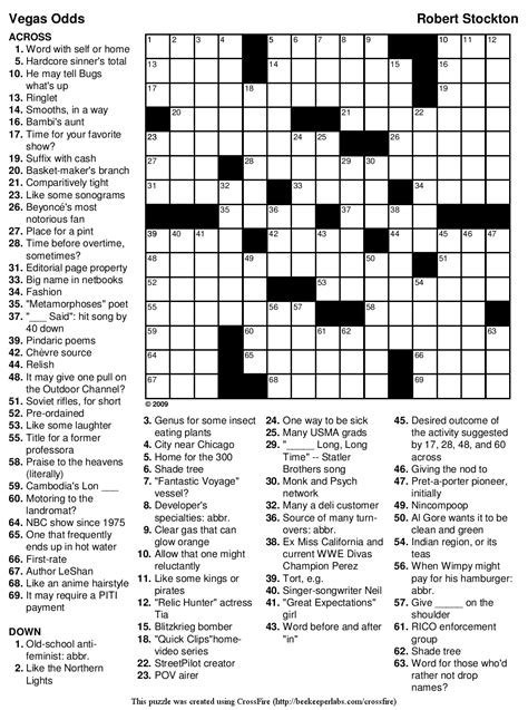 Printable Crossword Puzzles Hard